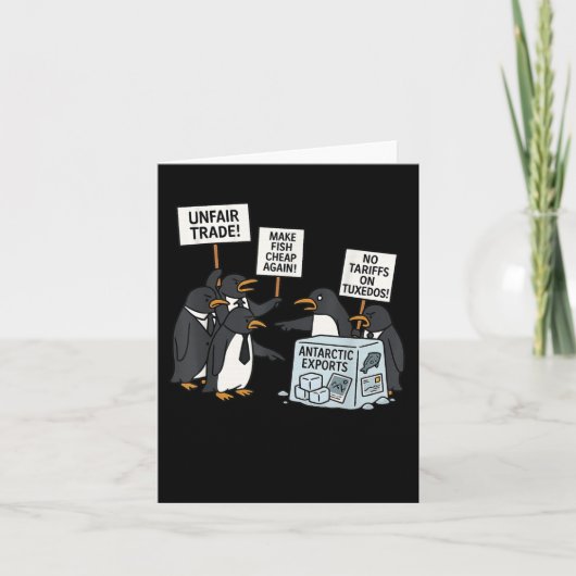 Pinguïns protesteren tegen tarieven Funny Penguin Kaart (Voorkant)