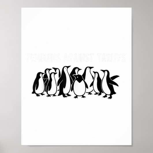 Pinguïns protesteren tegen tarieven Funny Penguin  Poster (Voorkant)