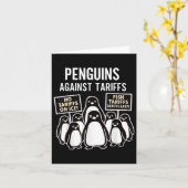 Pinguïns protesteren tegen tarieven Grappige Pingu Kaart (Gele Bloem)