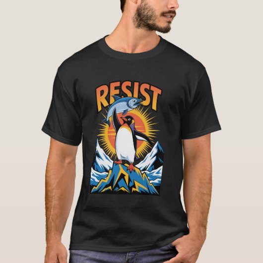 Pinguïns protesteren tegen tarieven Grappige pingu T-shirt (Voorkant)