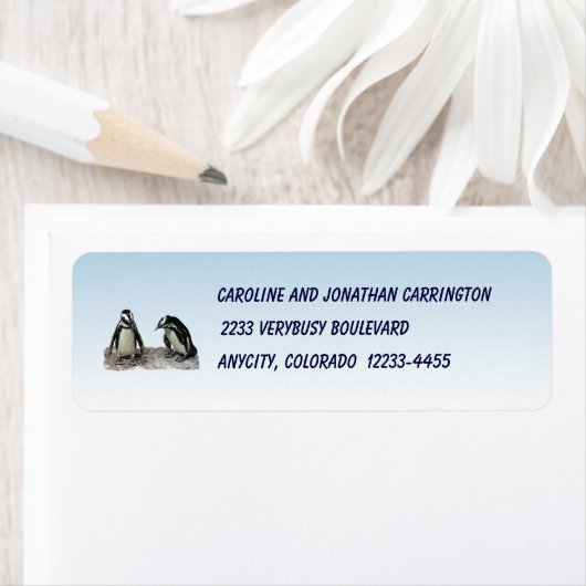 Pinguïns retouradreslabel etiket (Insitu)