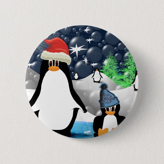 pinguïns ronde button 5,7 cm (Voorkant)