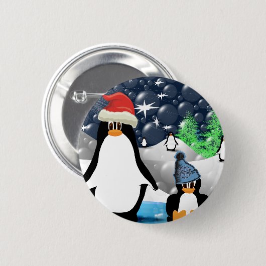 pinguïns ronde button 5,7 cm (Voorkant /achterkant)