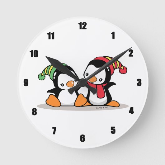 pinguïns ronde klok (Voorkant)