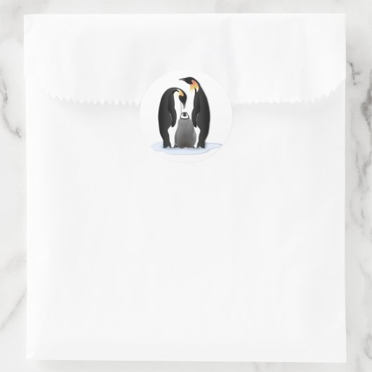 Pinguïns Ronde Sticker (Tas)