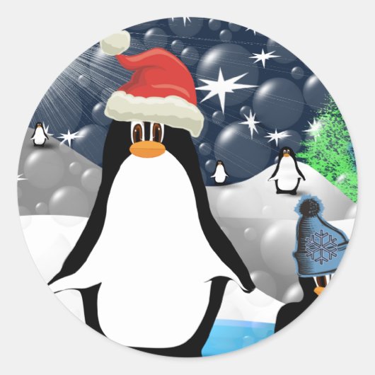 pinguïns ronde sticker (Voorkant)