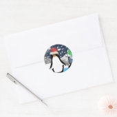 pinguïns ronde sticker (Envelop)