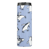 Pinguïns schaatsen, met de hand getekend patroon thermosbeker (Achterkant)