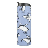Pinguïns schaatsen, met de hand getekend patroon thermosbeker (Geroteerd rechts)