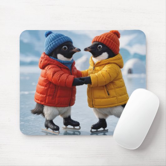Pinguïns schaatsen muismat (Met muis)