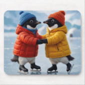 Pinguïns schaatsen muismat (Voorkant)