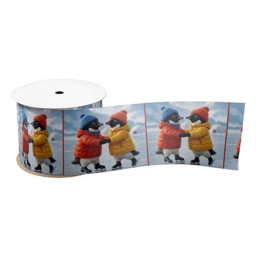 Pinguïns schaatsen satijnen lint (Spoel)