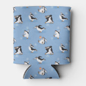 Pinguïns schaatspatroon blikjeskoeler (Voorkant)