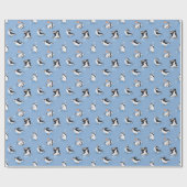 Pinguïns schaatspatroon cadeaupapier (Vlak)