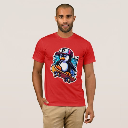 PINGUÏNS SKATEBOARDER T-SHIRT (Voorkant volledig)