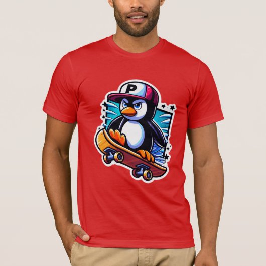 PINGUÏNS SKATEBOARDER T-SHIRT (Voorkant)