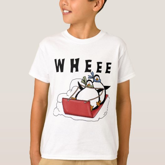 Pinguïns Sledding Tshirts en geschenken (Voorkant)