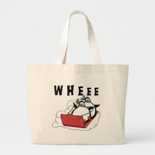 Pinguïns Sledding Tshirts en geschenken Grote Tote Bag