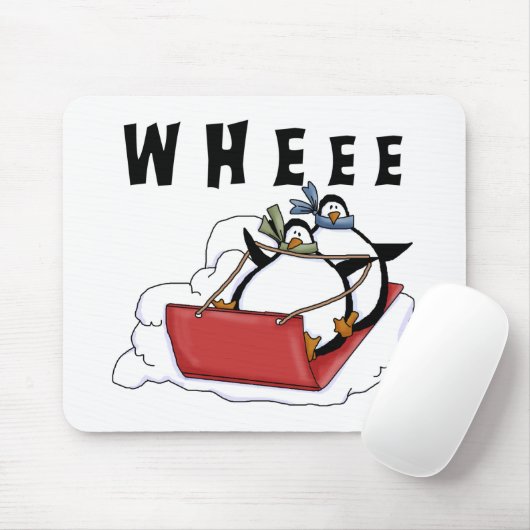 Pinguïns Sledding Tshirts en geschenken Muismat (Met muis)