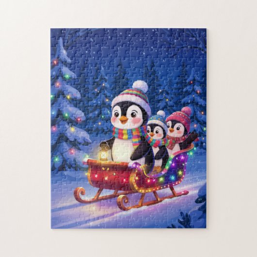 Pinguïns Sleeën Puzzel (Verticaal)
