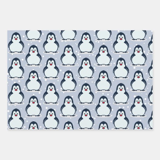 Pinguïns Snowy Design Wrapping Paper Set (Voorkant 2)