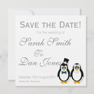 Pinguïns Sparen de Datum () Wedde Save The Date