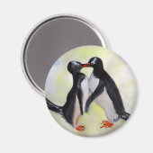 Pinguïns standaard, 5,7 cm ronde magneet (Voorkant / Achterkant)