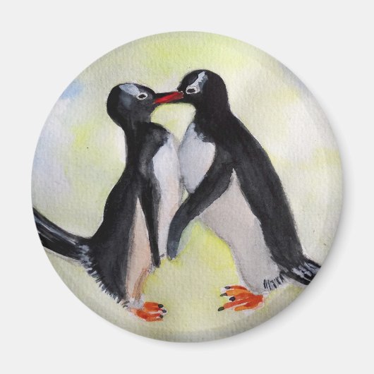 Pinguïns standaard, 5,7 cm ronde magneet (Voorkant)