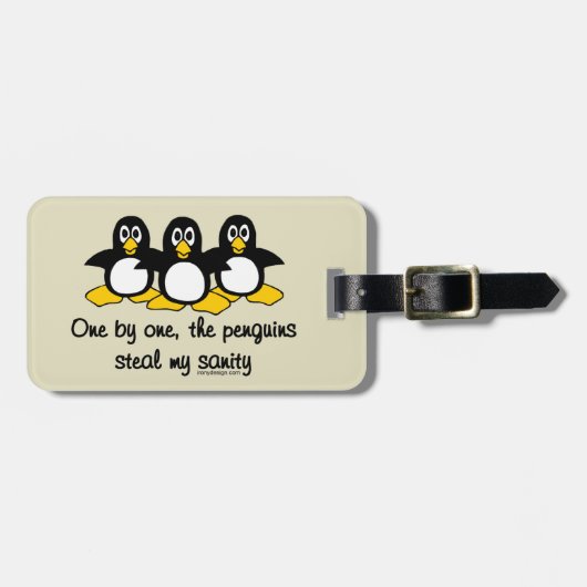 Pinguïns stelen mijn gezondheid bagagelabel (Voorkant horizontaal)