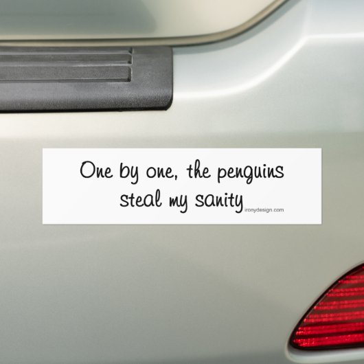 Pinguïns stelen mijn gezondheid bumpersticker (Op auto)