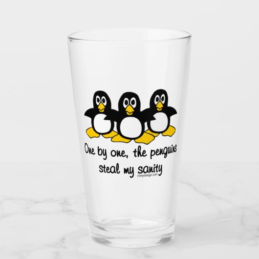 Pinguïns stelen mijn gezondheid glas (Voorkant)