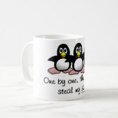 Pinguïns stelen mijn gezondheid koffiemok (Voorkant links)