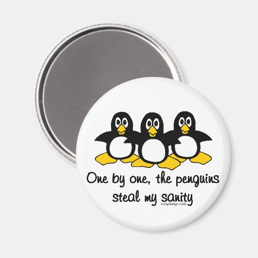 Pinguïns stelen mijn gezondheid magneet (Voorkant / Achterkant)