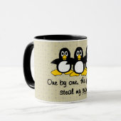 Pinguïns stelen mijn gezondheid mok (Voorkant links)