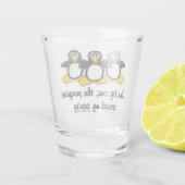 Pinguïns stelen mijn gezondheid shot glas (Achterkant)