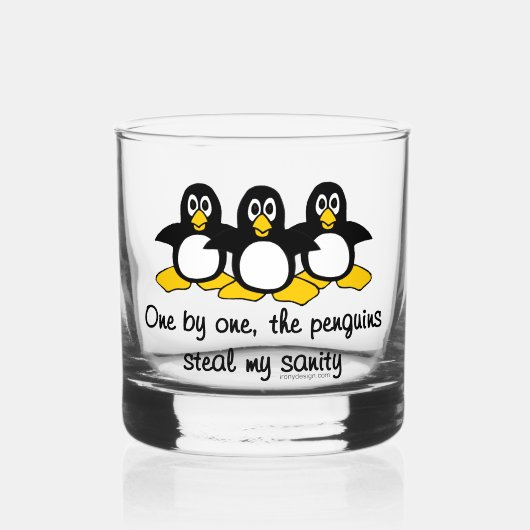 Pinguïns stelen mijn gezondheid whisky glas (Voorkant)