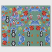 Pinguïns & sterren rapping papier (Vlak)