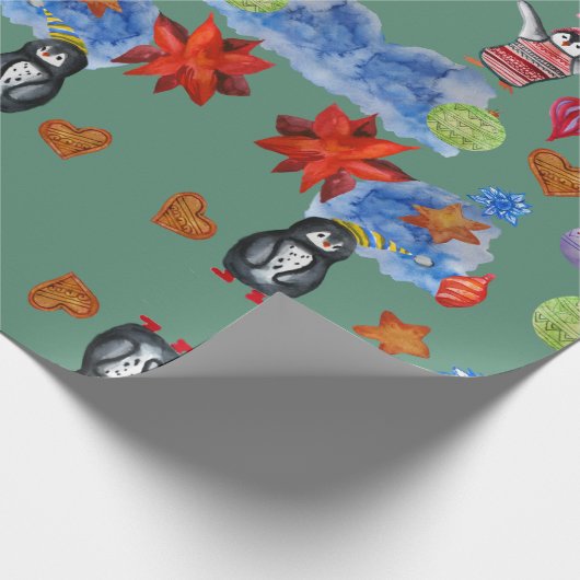 Pinguïns & sterren rapping papier (Hoek)