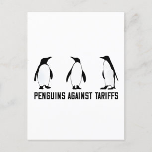 Pinguïns tegen Tarieven Anti Trump Belastingbeleid Aankondigingskaart