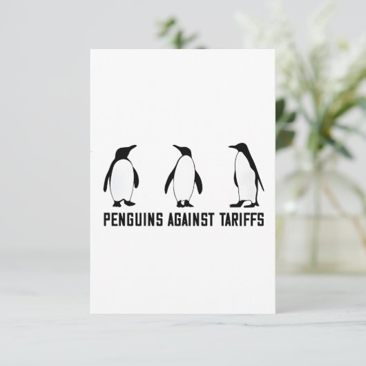 Pinguïns tegen Tarieven Anti Trump Belastingbeleid Bedankkaart (Staand voorkant)