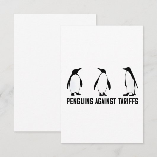 Pinguïns tegen Tarieven Anti Trump Belastingbeleid Bedankkaart (Voorkant / Achterkant)