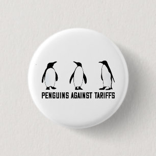 Pinguïns tegen Tarieven Anti Trump Belastingbeleid Ronde Button 3,2 Cm