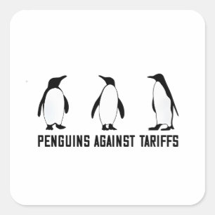 Pinguïns tegen Tarieven Anti Trump Belastingbeleid Vierkante Sticker