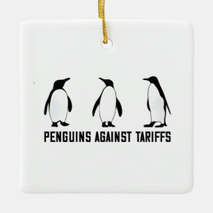 Pinguïns Tegen Tarieven Anti Trump Belastingenx Po Keramisch Ornament