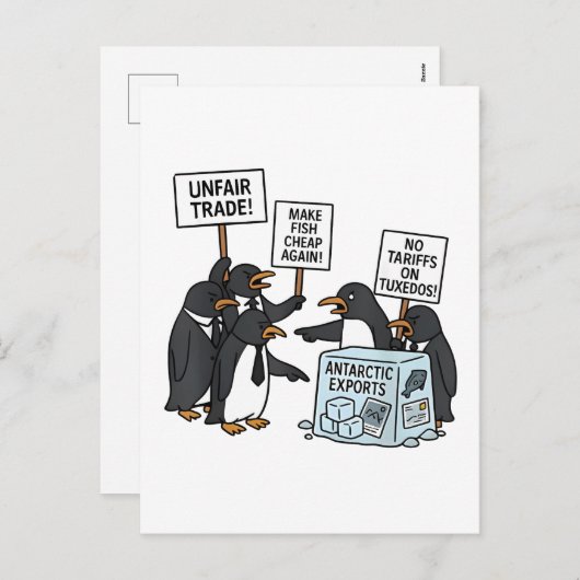 Pinguïns Tegen Tarieven Anti Trump Feestdagenkaart (Voorkant / Achterkant)