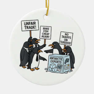 Pinguïns Tegen Tarieven Anti Trump Keramisch Ornament