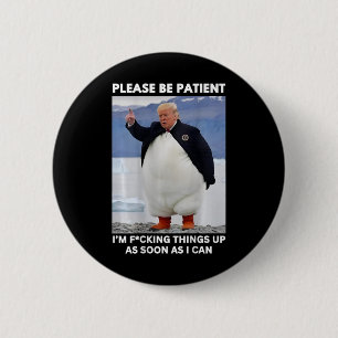 Pinguïns tegen tarieven Anti-Trump protesteren han Ronde Button 5,7 Cm