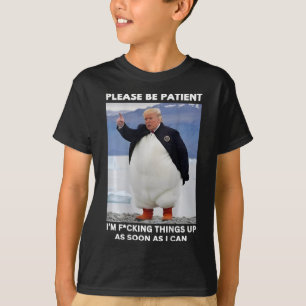 Pinguïns tegen tarieven Anti-Trump protesteren han T-shirt