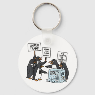Pinguïns Tegen Tarieven Anti Trump Sleutelhanger
