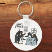 Pinguïns Tegen Tarieven Anti Trump Sleutelhanger (Voorkant)